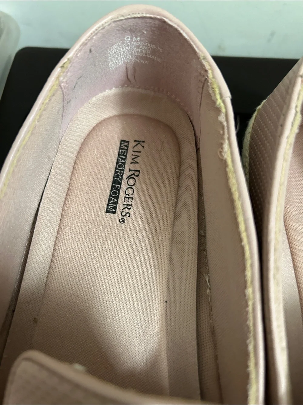 Kim Rogers Blush Pink Slip-On Espadrilles with Silver Toe